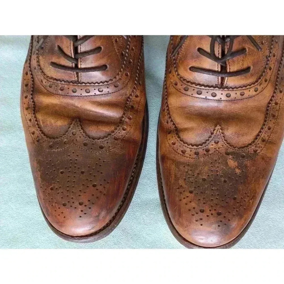 Rag Bone Grenson Brogue Oxford Dress Shoes Leather England Sz 9 Brown Distressed main image 6
